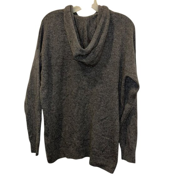 saks fifth avenue 100% cashmere gray hoodie sweater M - Picture 1 of 4